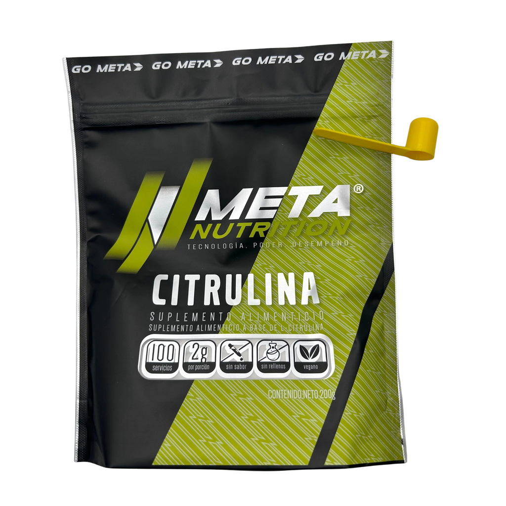 CITRULINA META NUTRITION - 100 SERVICIOS - ÓXIDO NÍTRICO Y BOMBEO MUSCULAR