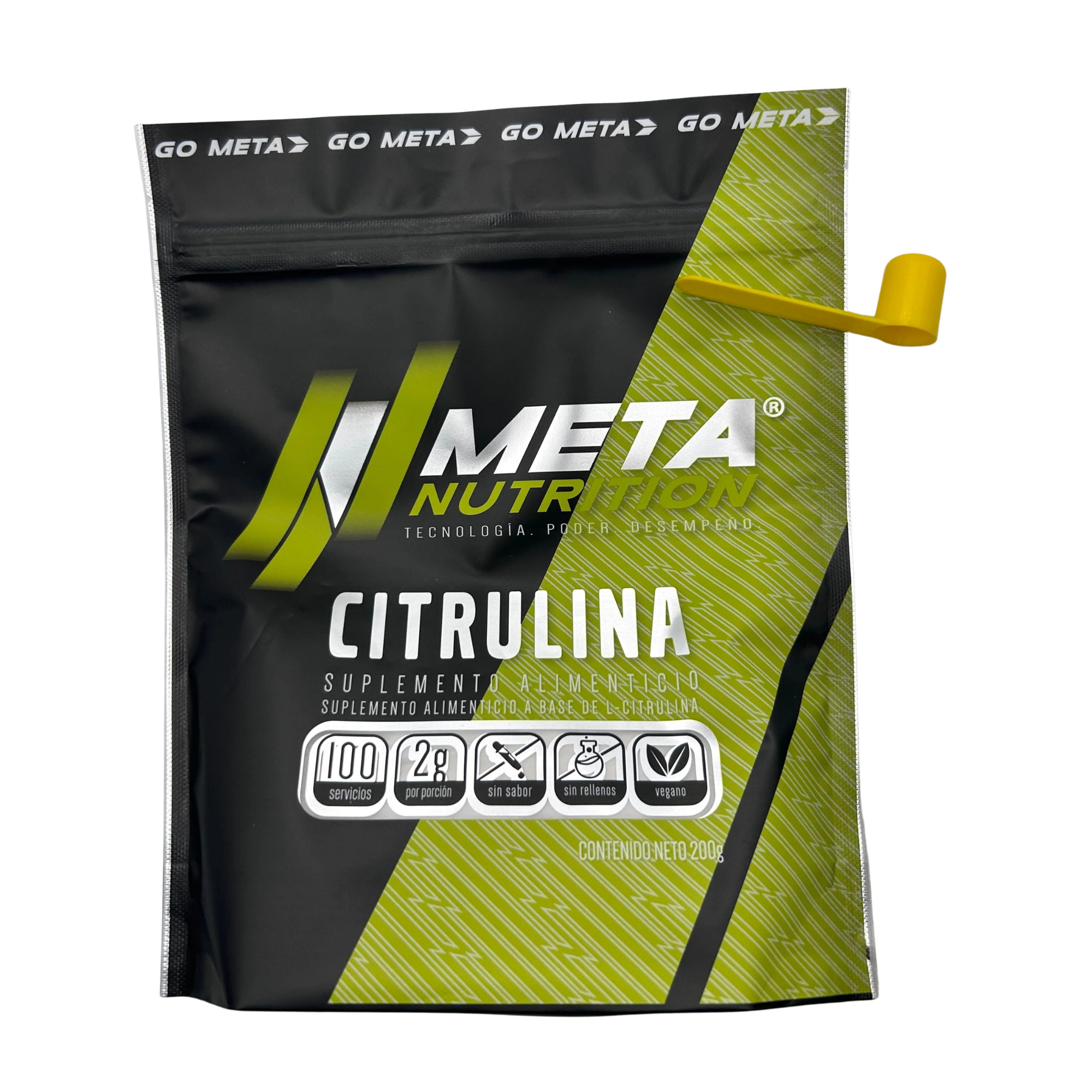 CITRULINA META NUTRITION - 100 SERVICIOS - ÓXIDO NÍTRICO Y BOMBEO MUSCULAR