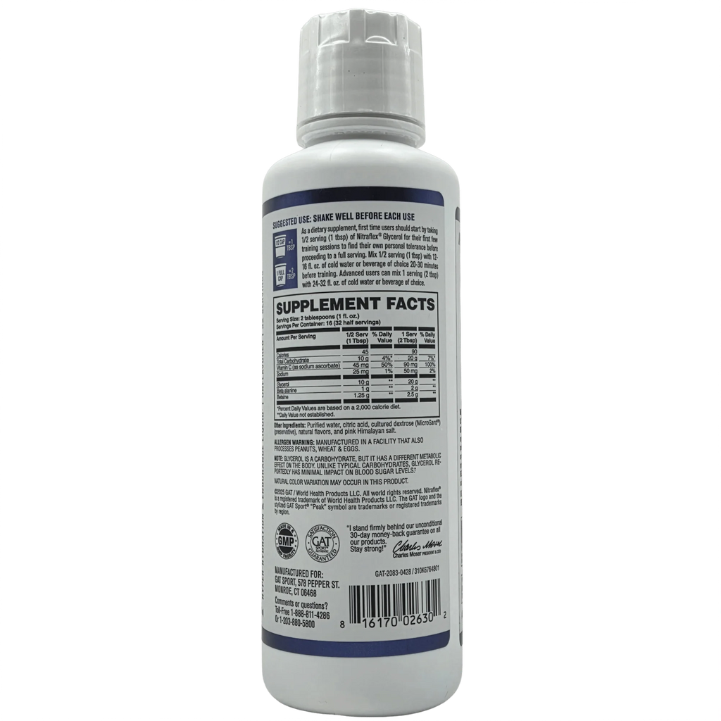 GAT Sport Nitraflex Glycerol Sin Sabor – 32 Servicios