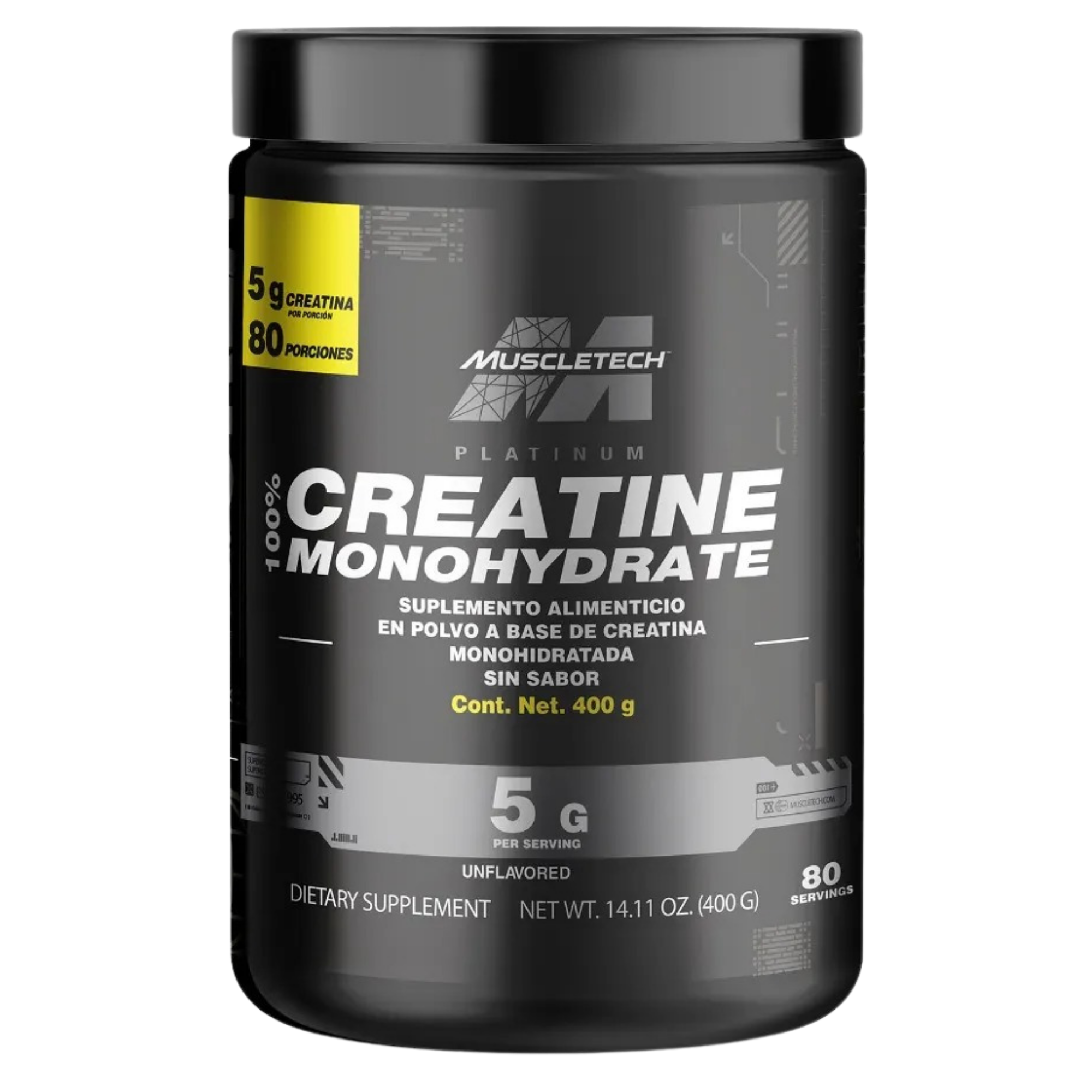 MUSCLETECH PLATINUM CREATINE 400G | CREATINA MONOHIDRATADA 80 PORCIONES