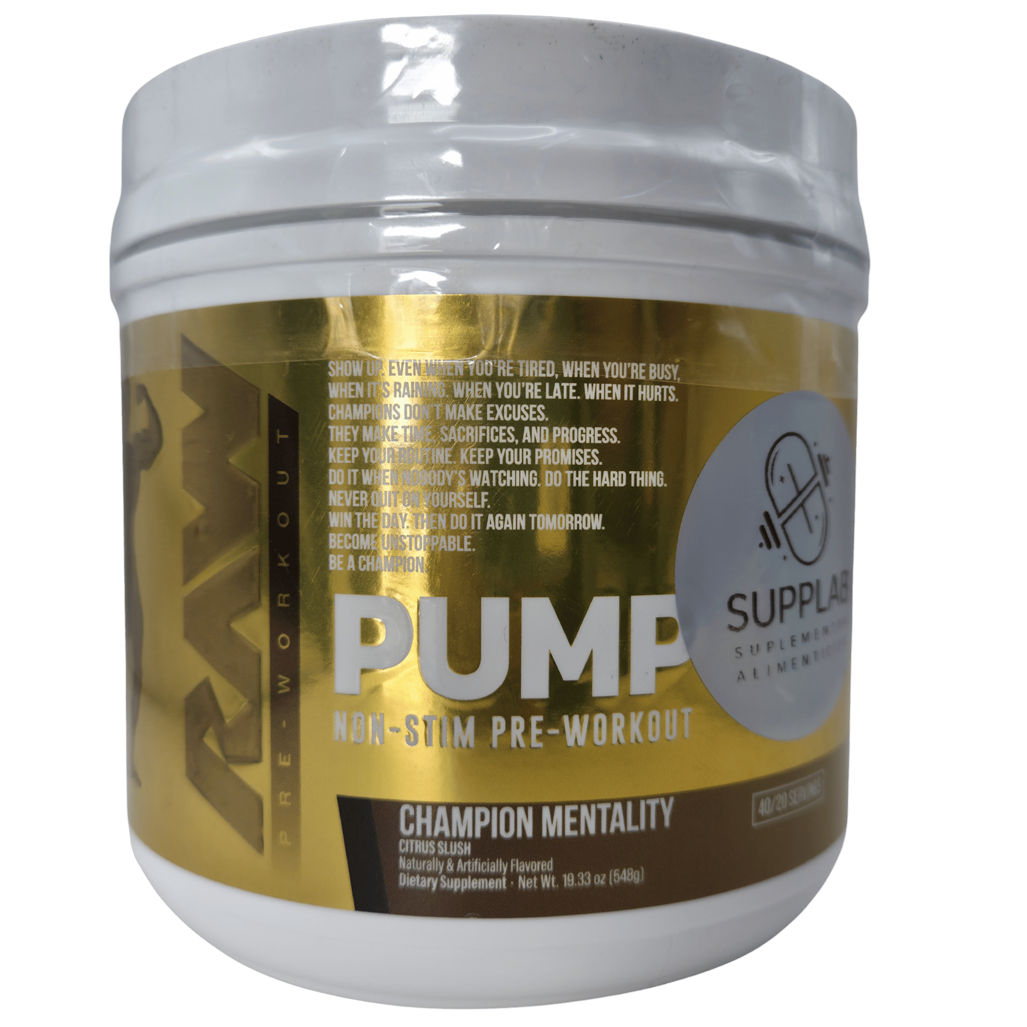 RAW PUMP NON-STIM PRE-WORKOUT – PREENTRENO SIN CAFEÍNA