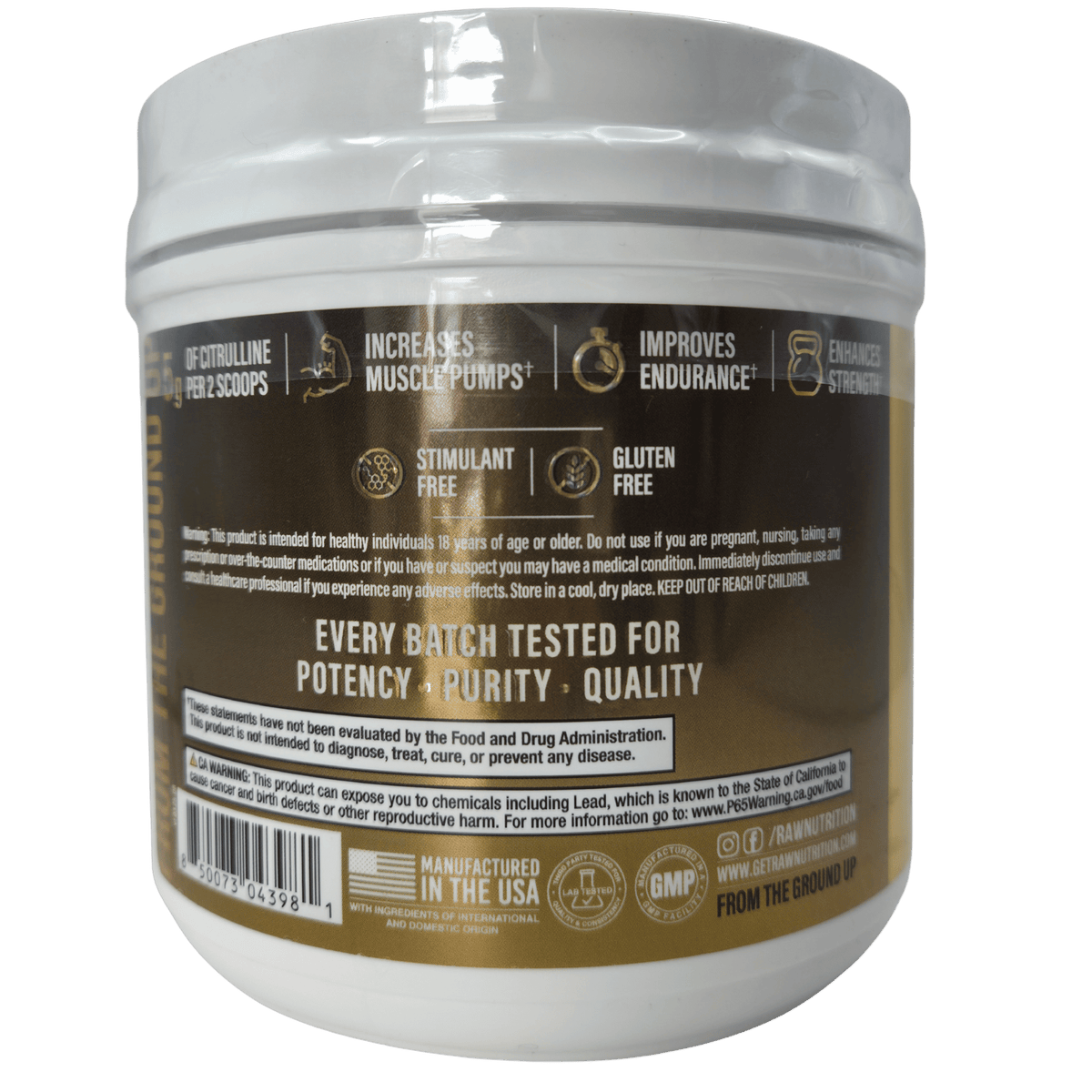RAW PUMP NON-STIM PRE-WORKOUT – PREENTRENO SIN CAFEÍNA
