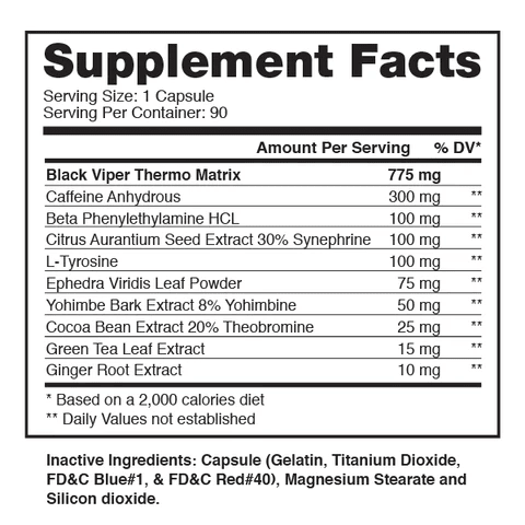 BLACK VIPER DRAGON PHARMA – 90 CÁPSULAS - Supplab MX