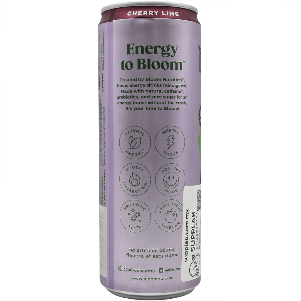 Bloom Sparkling Energy Sin Azúcar 355 ml – Lata Individual - Supplab MX