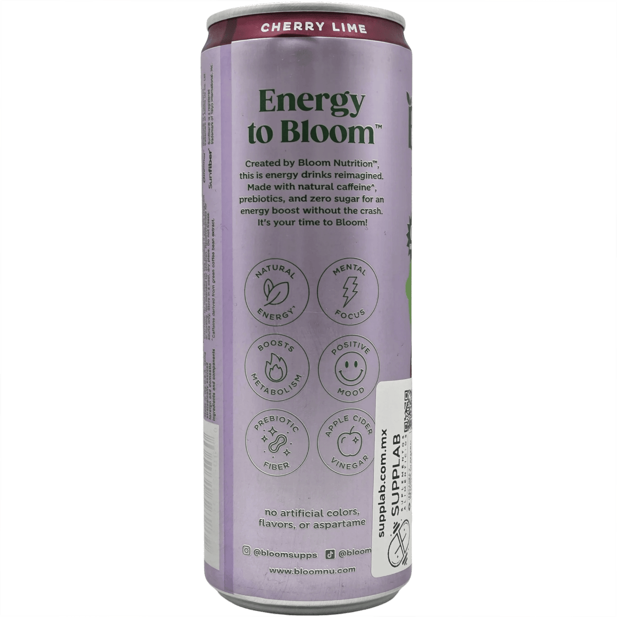 Bloom Sparkling Energy Sin Azúcar 355 ml – Lata Individual - Supplab MX