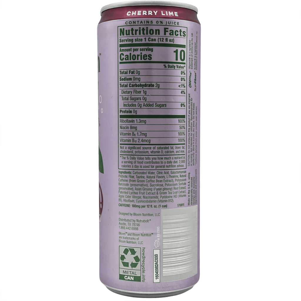 Bloom Sparkling Energy Sin Azúcar 355 ml – Lata Individual - Supplab MX