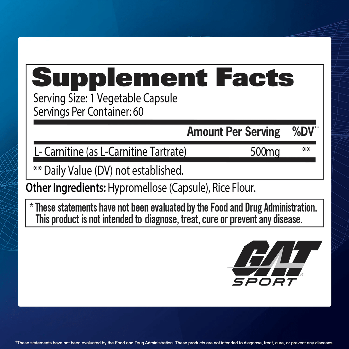 CARNITINA GAT SPORT – 60 CÁPSULAS - Supplab MX