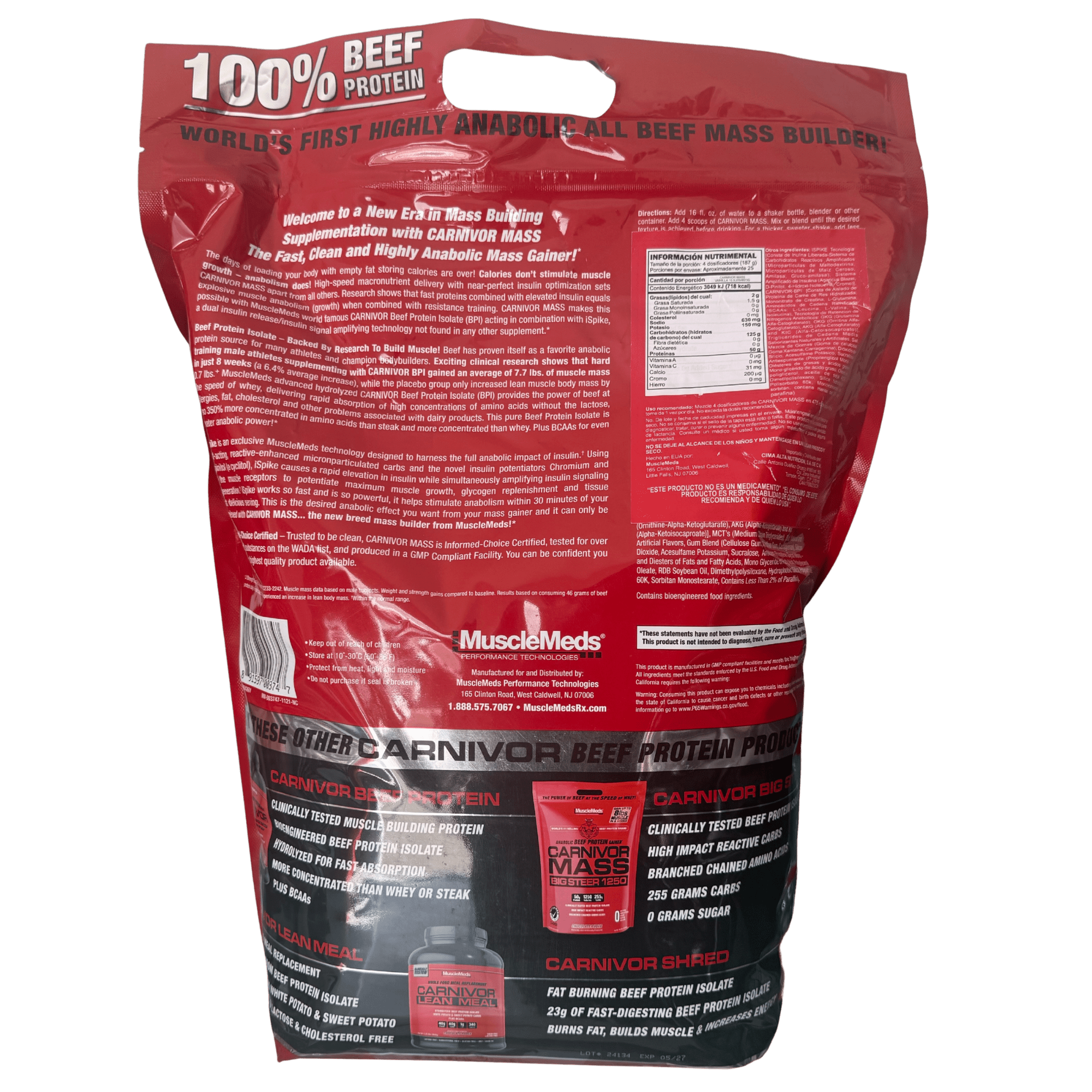 CARNIVOR MASS MUSCLEMEDS – 10 LB - Supplab MX