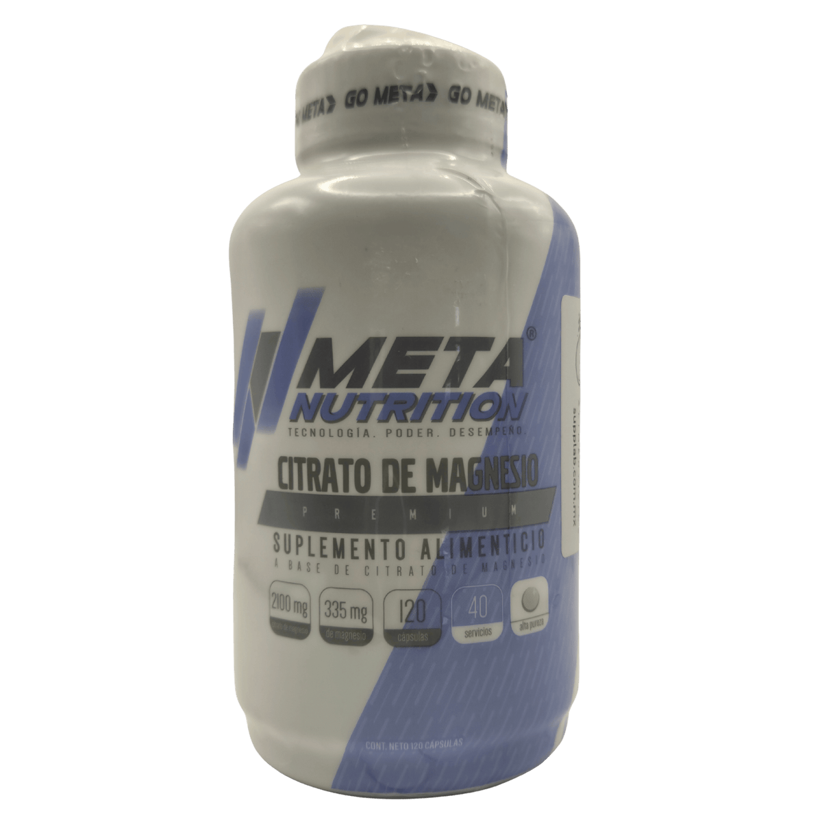 CITRATO DE MAGNESIO META NUTRITION - 120 CÁPSULAS - BIODISPONIBILIDAD Y BIENESTAR - Supplab MX