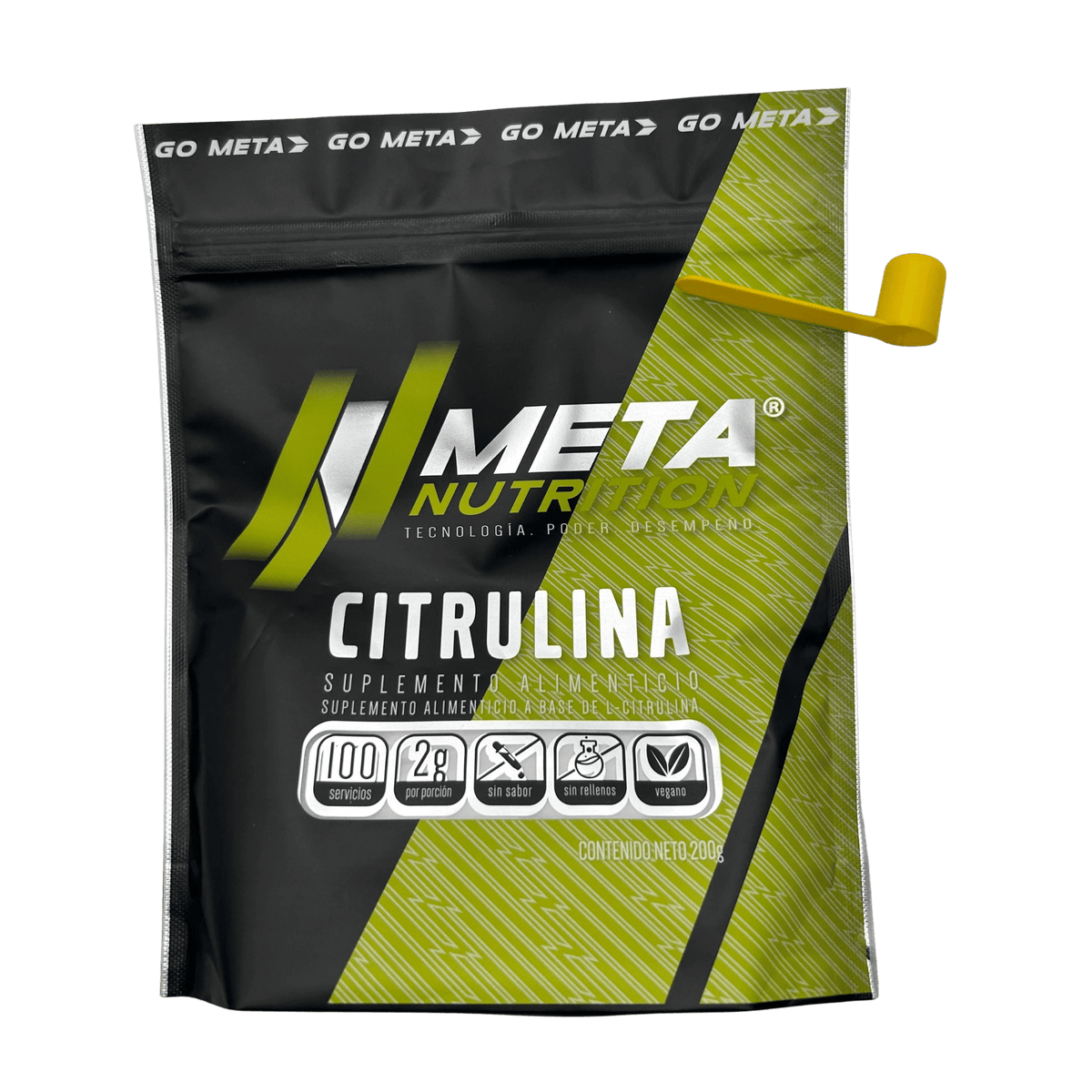 CITRULINA META NUTRITION - 100 SERVICIOS - ÓXIDO NÍTRICO Y BOMBEO MUSCULAR - Supplab MX