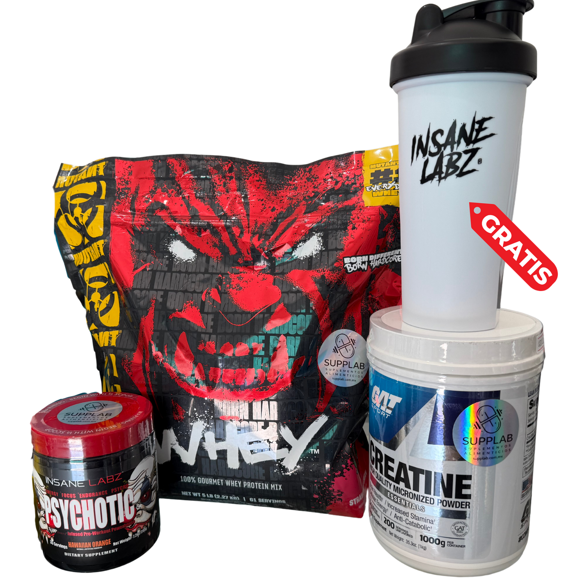 COMBO BASICO - PROTEÍNA | CREATINA | PRE ENTRENO + SHAKER GRATIS - Supplab MX
