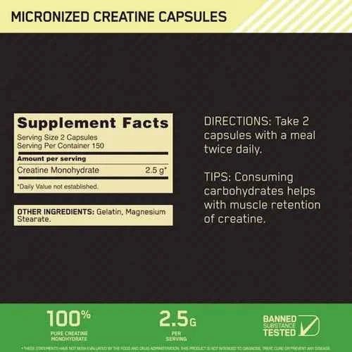 CREATINA MICRONIZADA ON – 300 CÁPSULAS - Supplab MX
