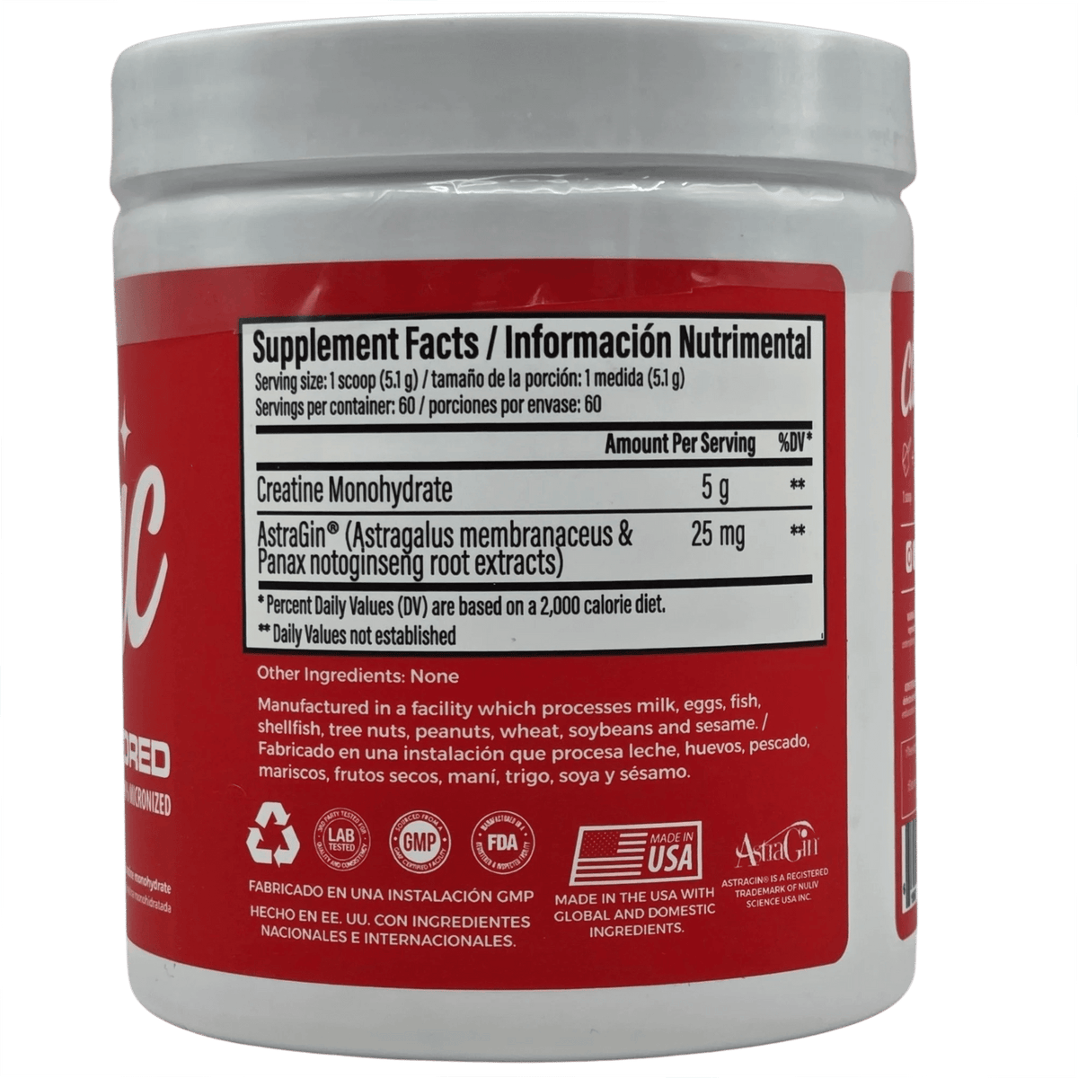 Creatina Monohidratada Classic Supps 306 g – 60 Servicios - Supplab MX