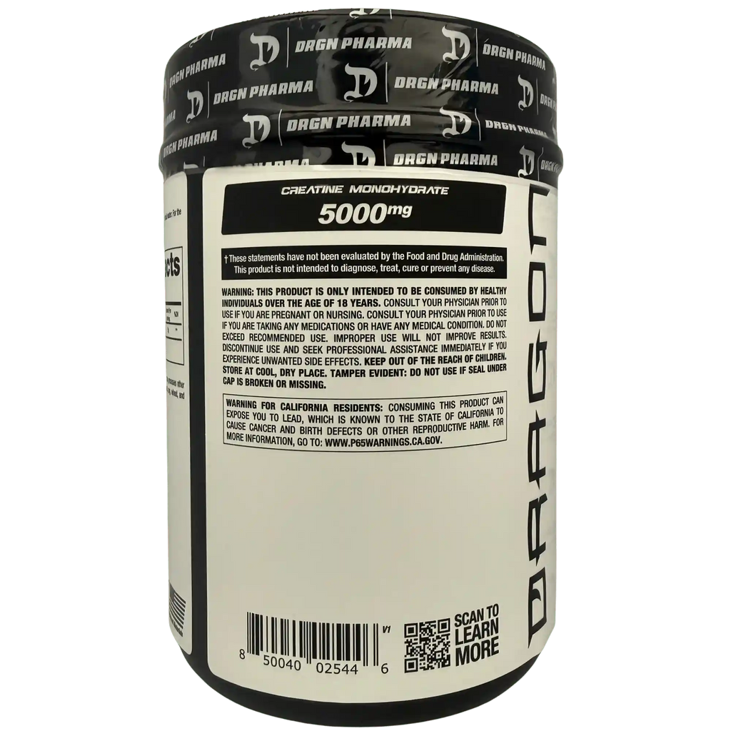 Dragon Pharma Creatine Monohydrate, suplemento de creatina monohidratada en polvo instrucciones