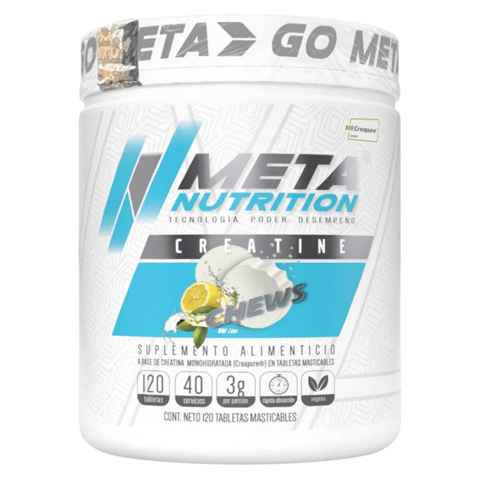CREATINE CHEWS CREAPURE - 120 TABLETAS - Supplab MX