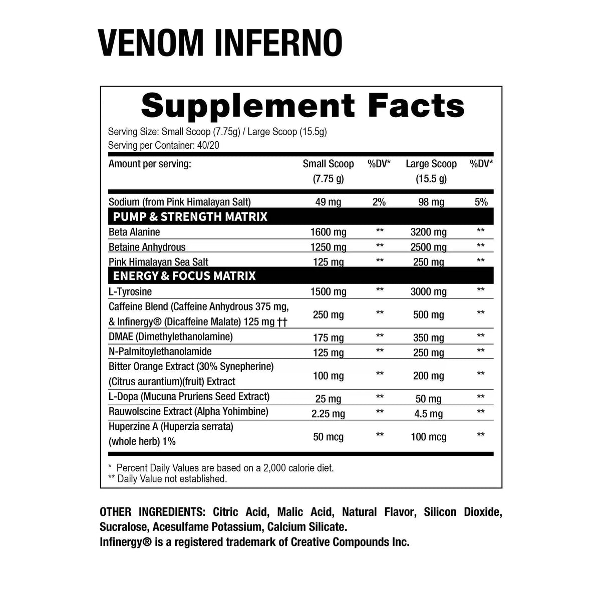 Dragon Pharma Venom Inferno 20/40 servicios – Preentreno - Supplab MX