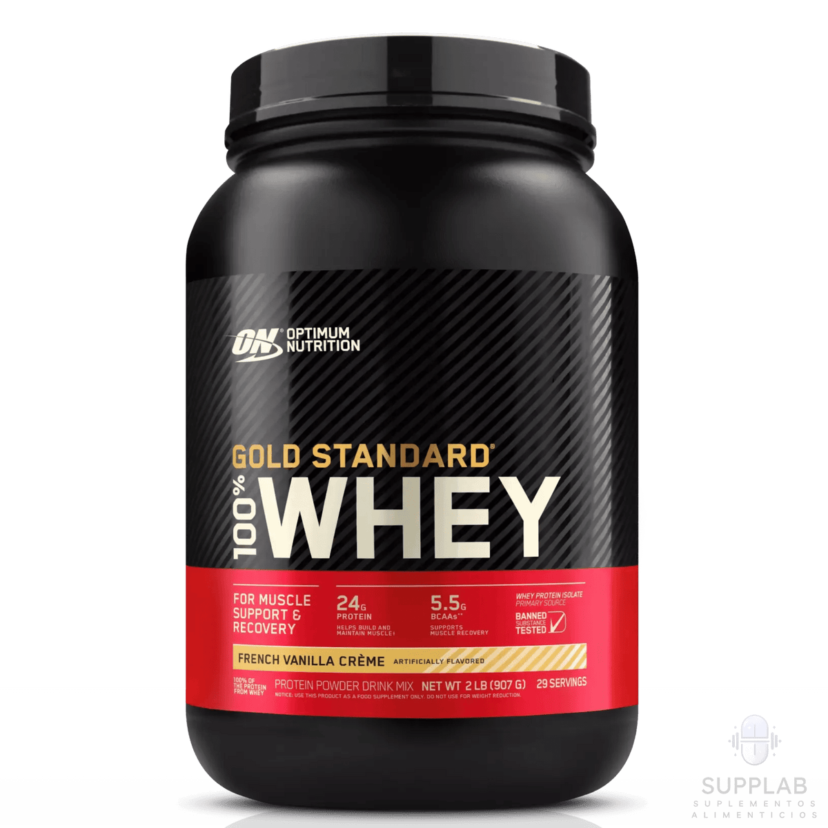 GOLD STANDARD 100% WHEY 2 LB – PROTEÍNA ON - Supplab MX