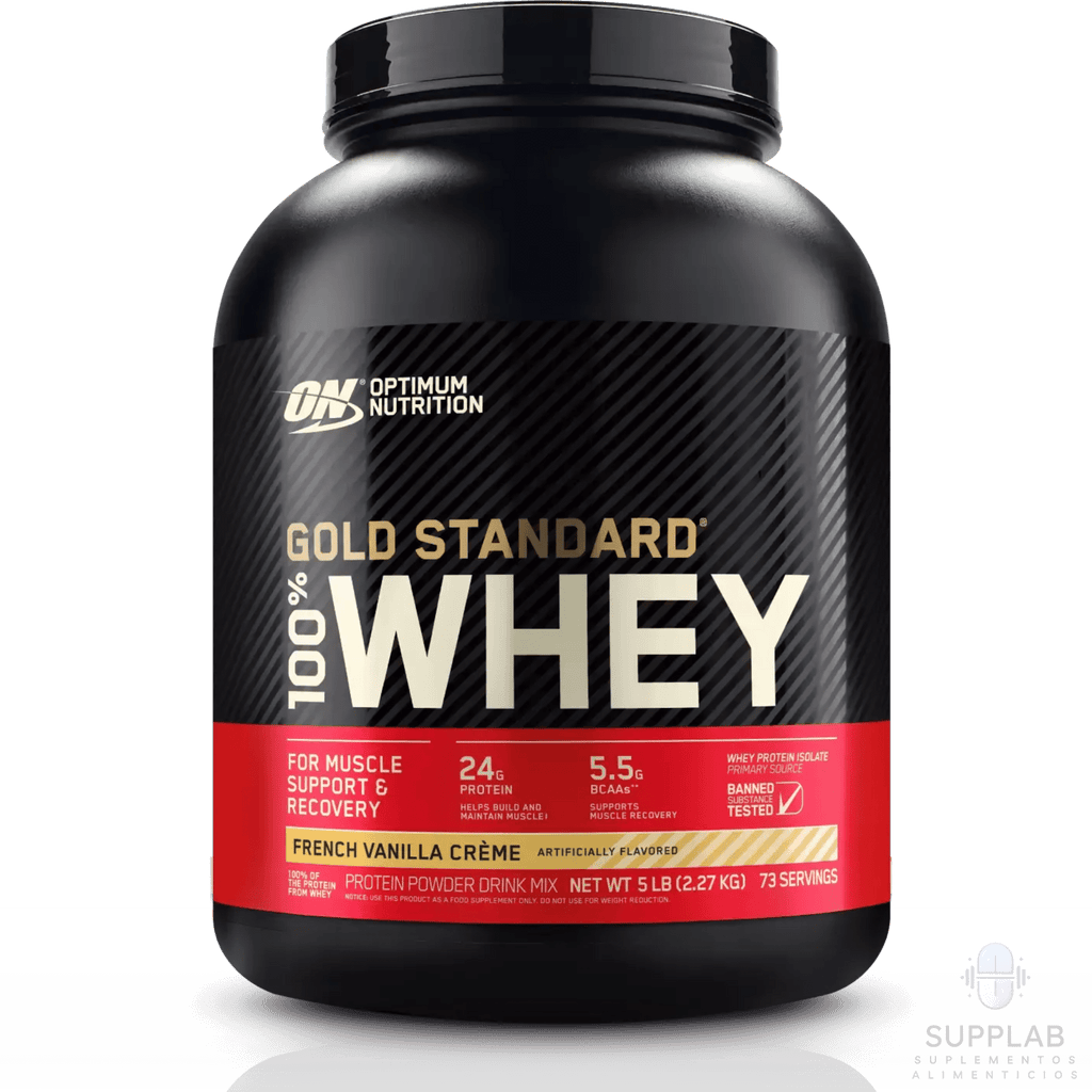 Optimum Nutrition Gold Standard 100% Whey, proteína de suero en polvo de 5 lb