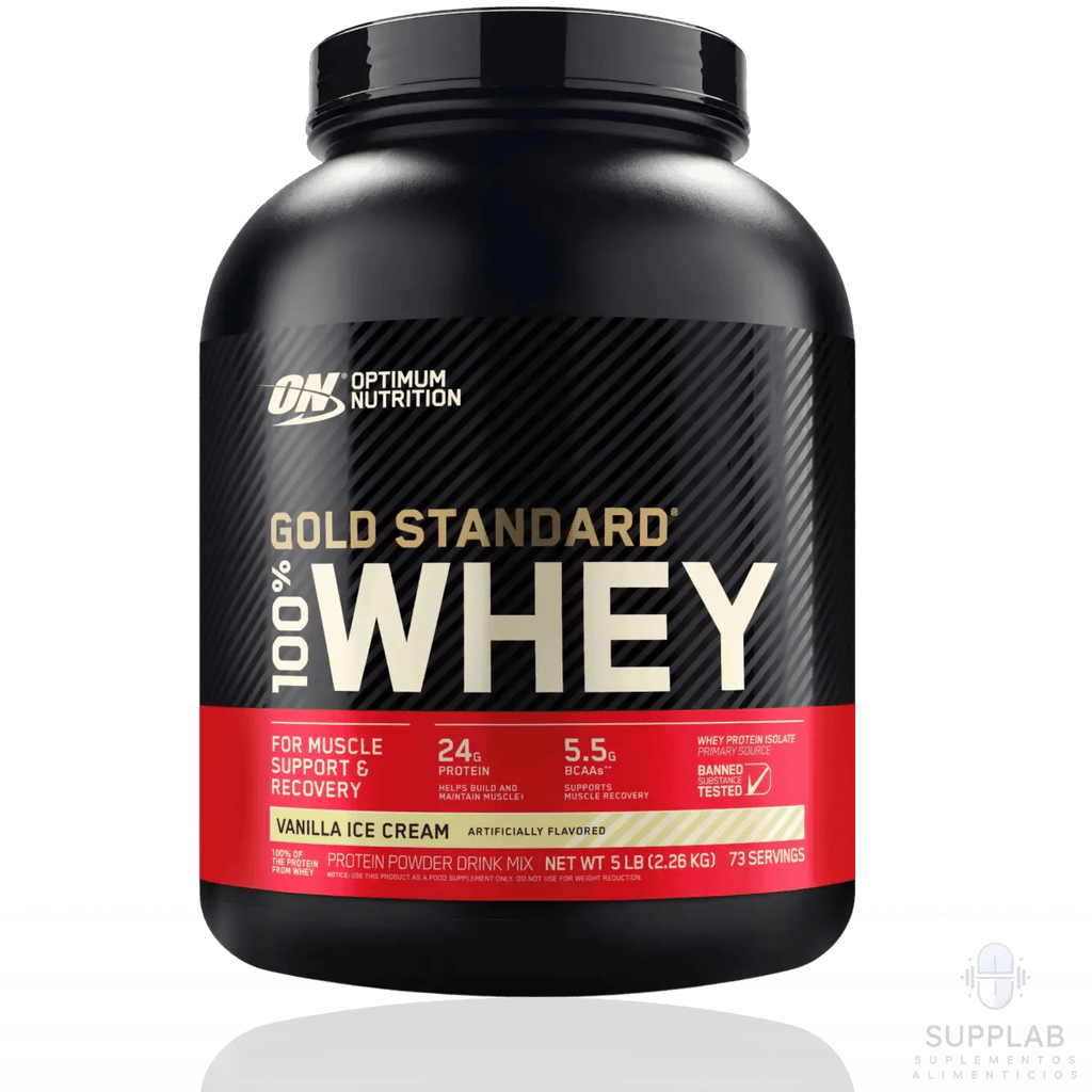 Optimum Nutrition Gold Standard 100% Whey, proteína de suero en polvo de 5 lb