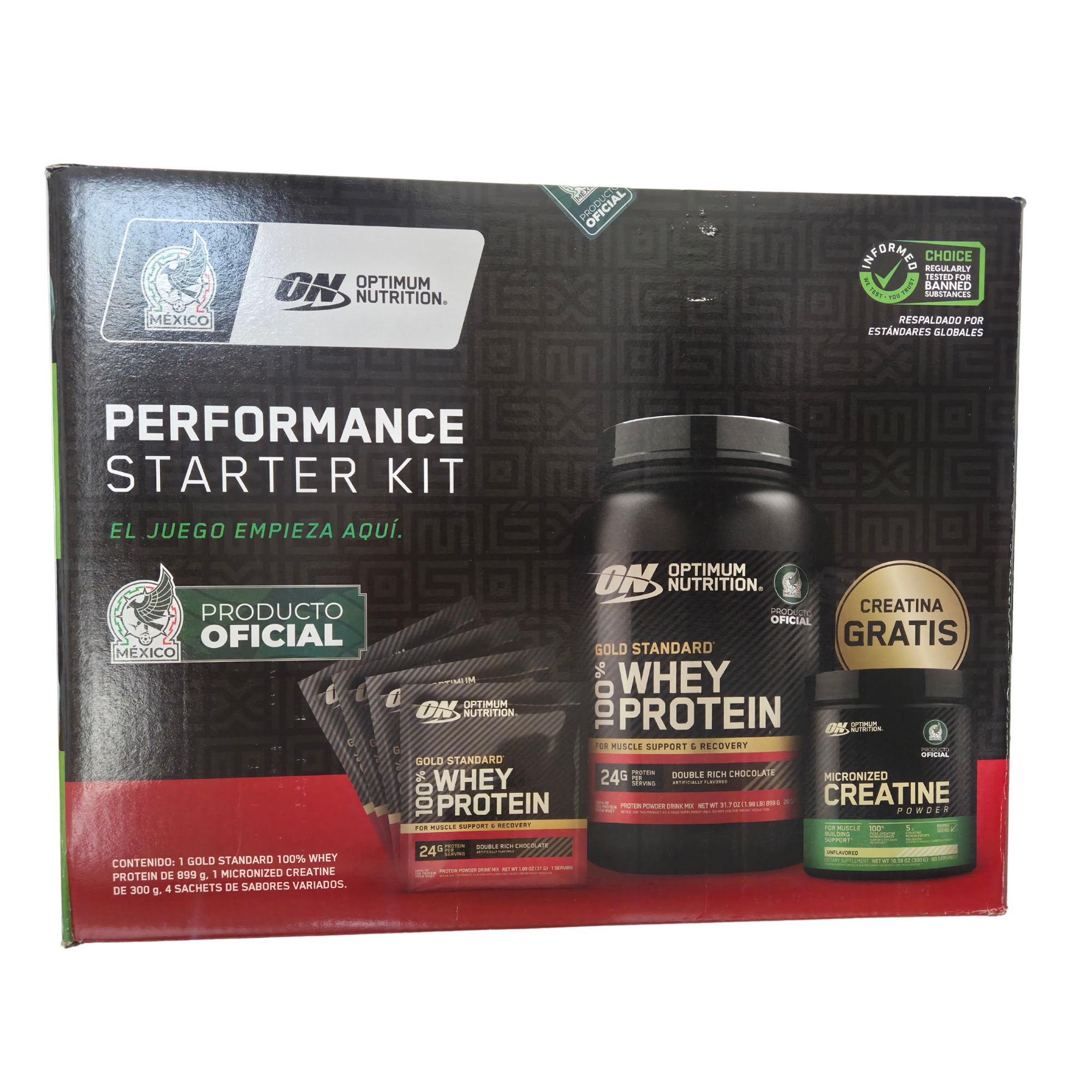 PERFORMANCE STARTER KIT | PROTEÍNA WHEY + CREATINA + 4 MUESTRAS DE PROTEÍNA