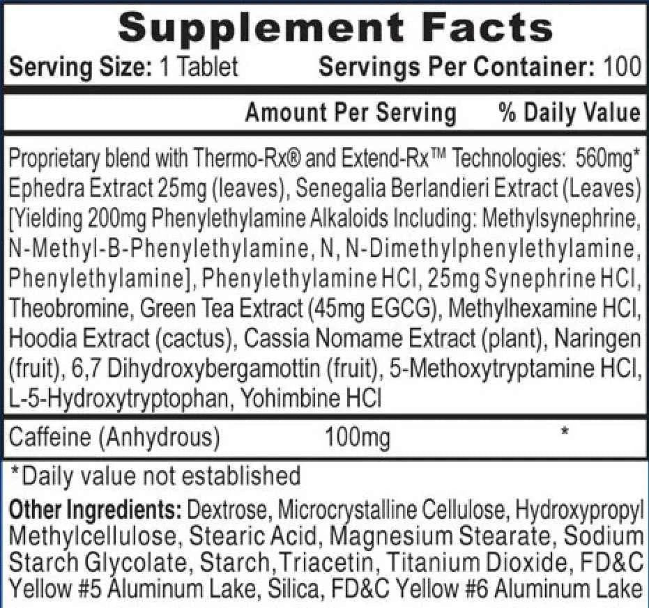 LIPODRENE AMARILLO HTP – 90 TABS - Supplab MX