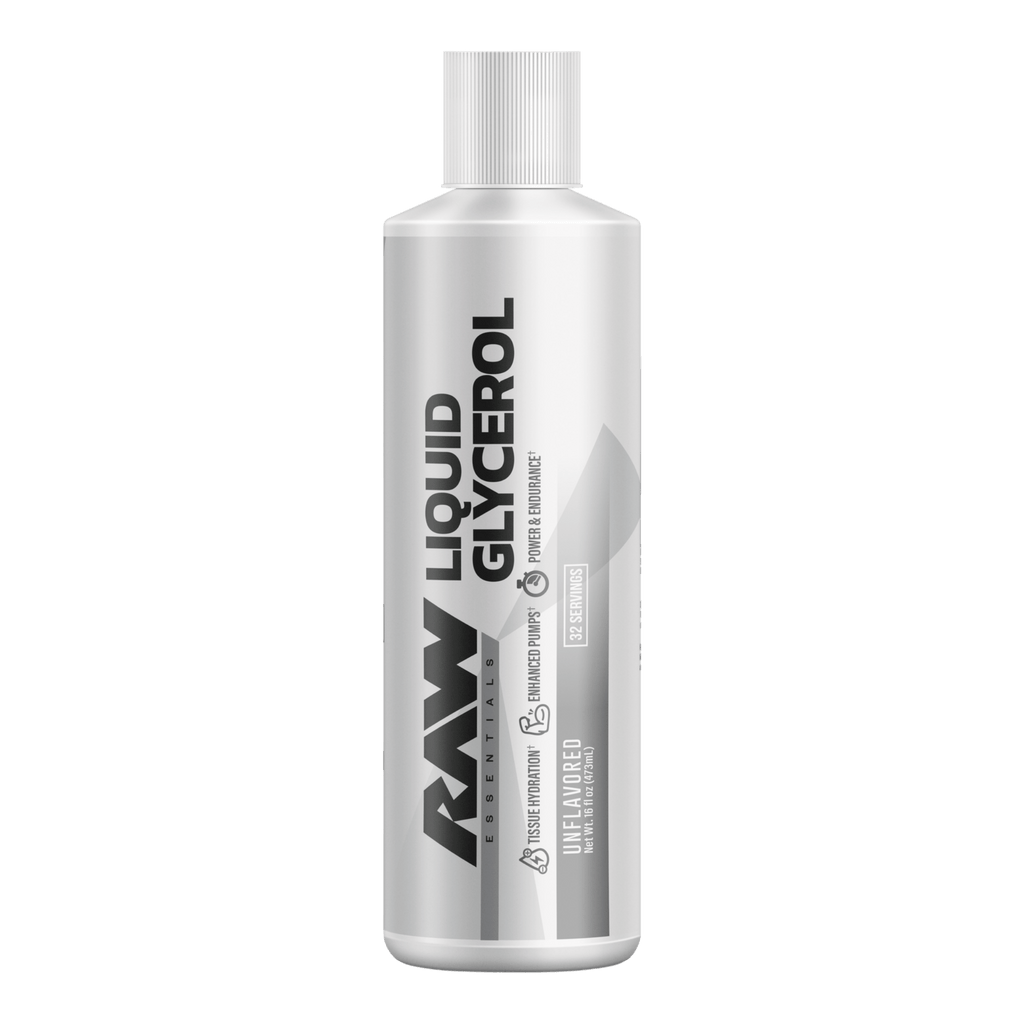 RAW Nutrition Liquid Glycerol, suplemento de glicerol líquido en presentación de 32 servicios frontal