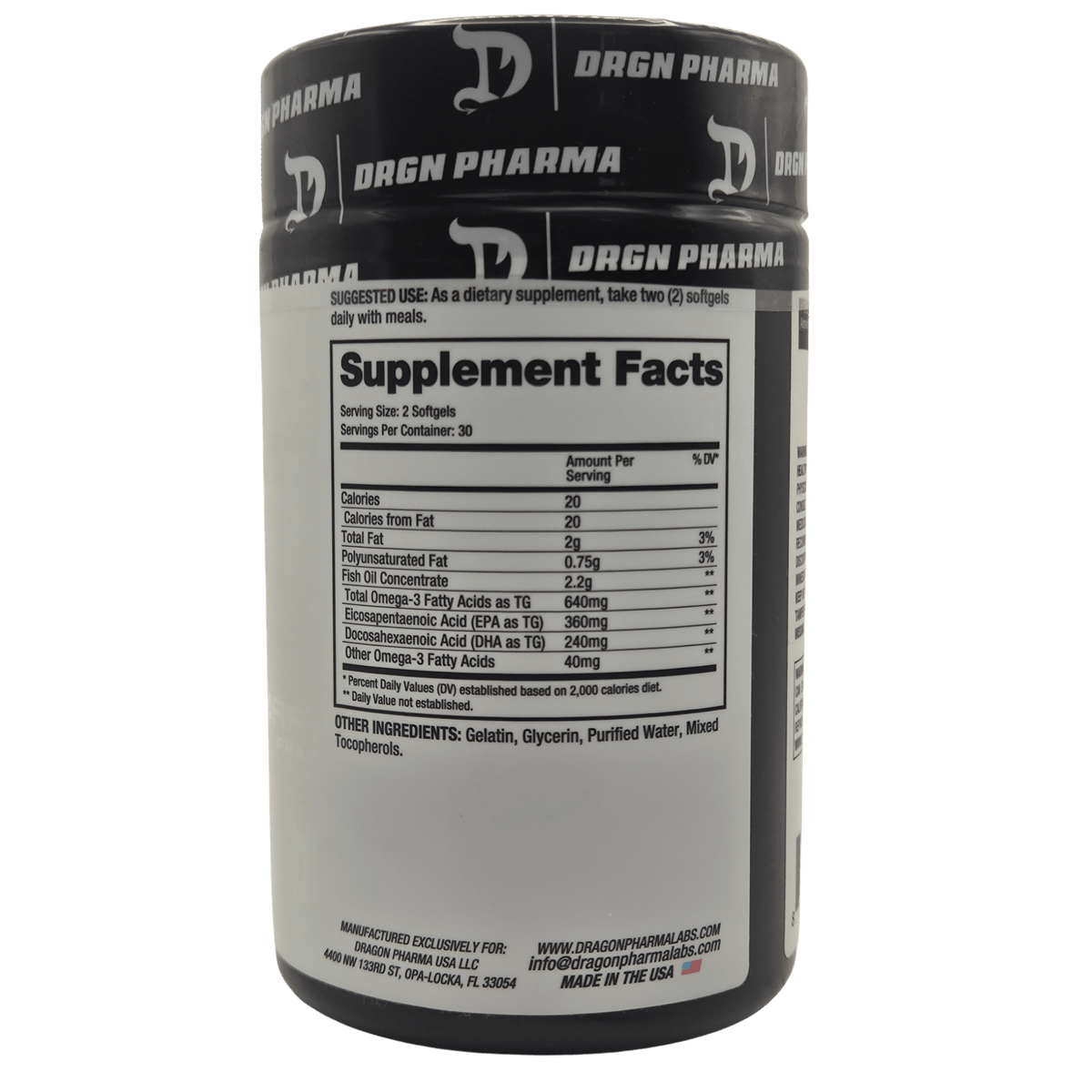 OMEGA 3 DRAGON PHARMA - 60 CÁPSULAS - ÁCIDOS GRASOS ESENCIALES Y ANTIOXIDANTE - Supplab MX