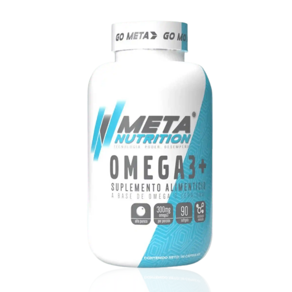Omega 3+ Meta Nutrition, suplemento de aceite de pescado con EPA y DHA en 90 cápsulas blandas