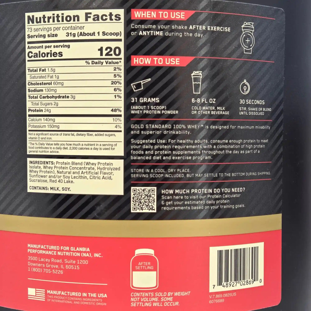ON Gold Standard 100% Whey 5 lb – Proteína de suero - Supplab MX