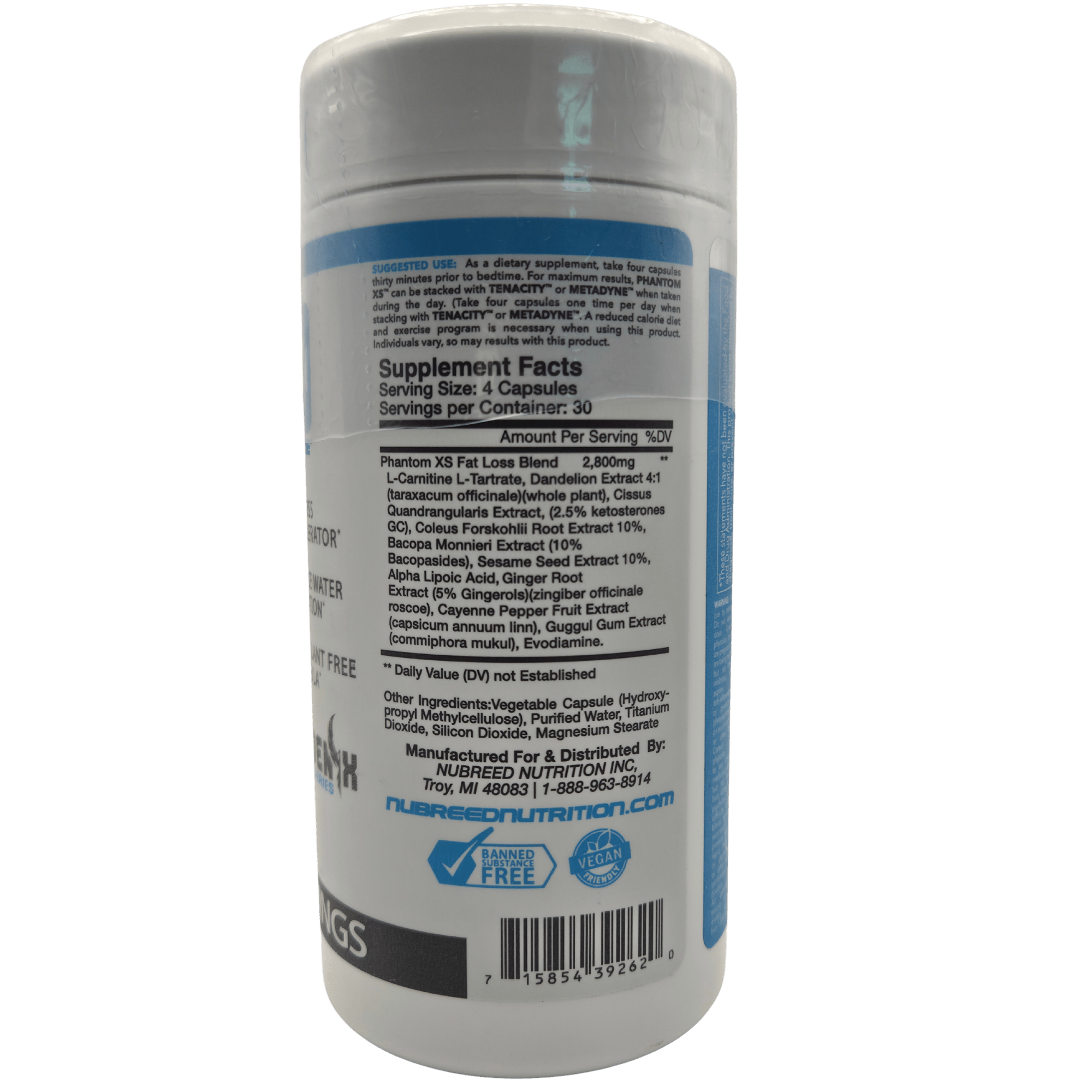 PHANTOM XS NIGHTMARE THERMODYNAMIC - NUBREED - TERMOGÉNICO EXTREMO - Supplab MX