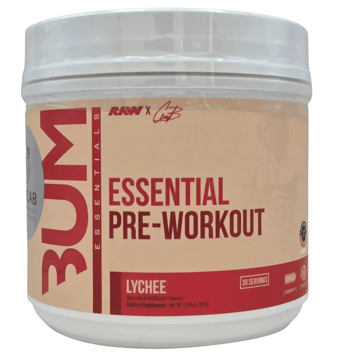 RAW CBUM Essential Pre – Pre Entreno 30 servicios - Supplab MX