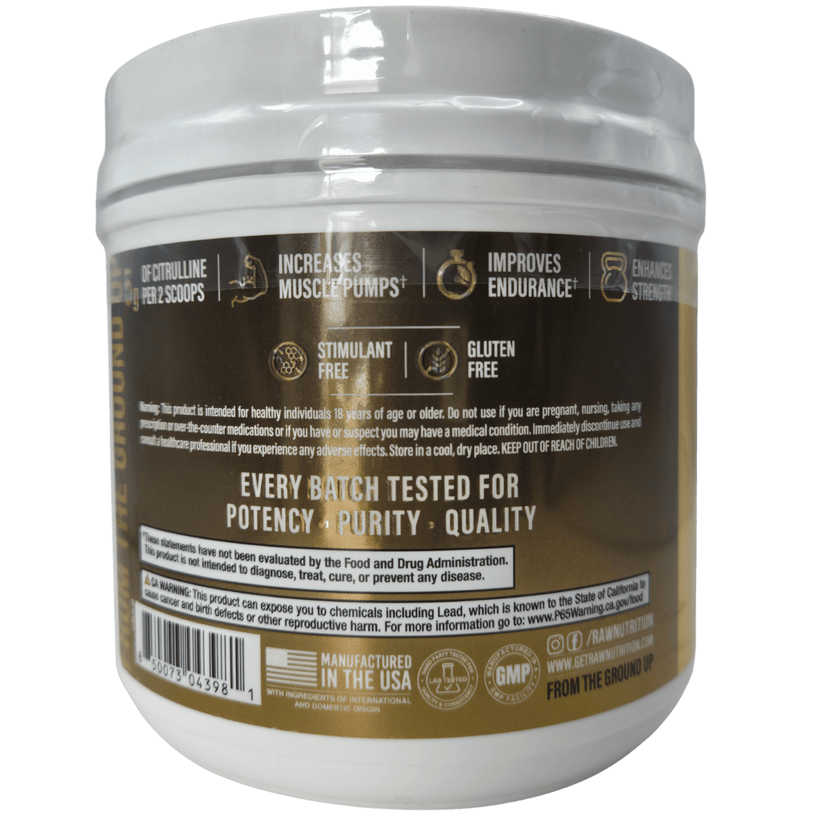 RAW Pump Non-Stim | Preentreno sin cafeína