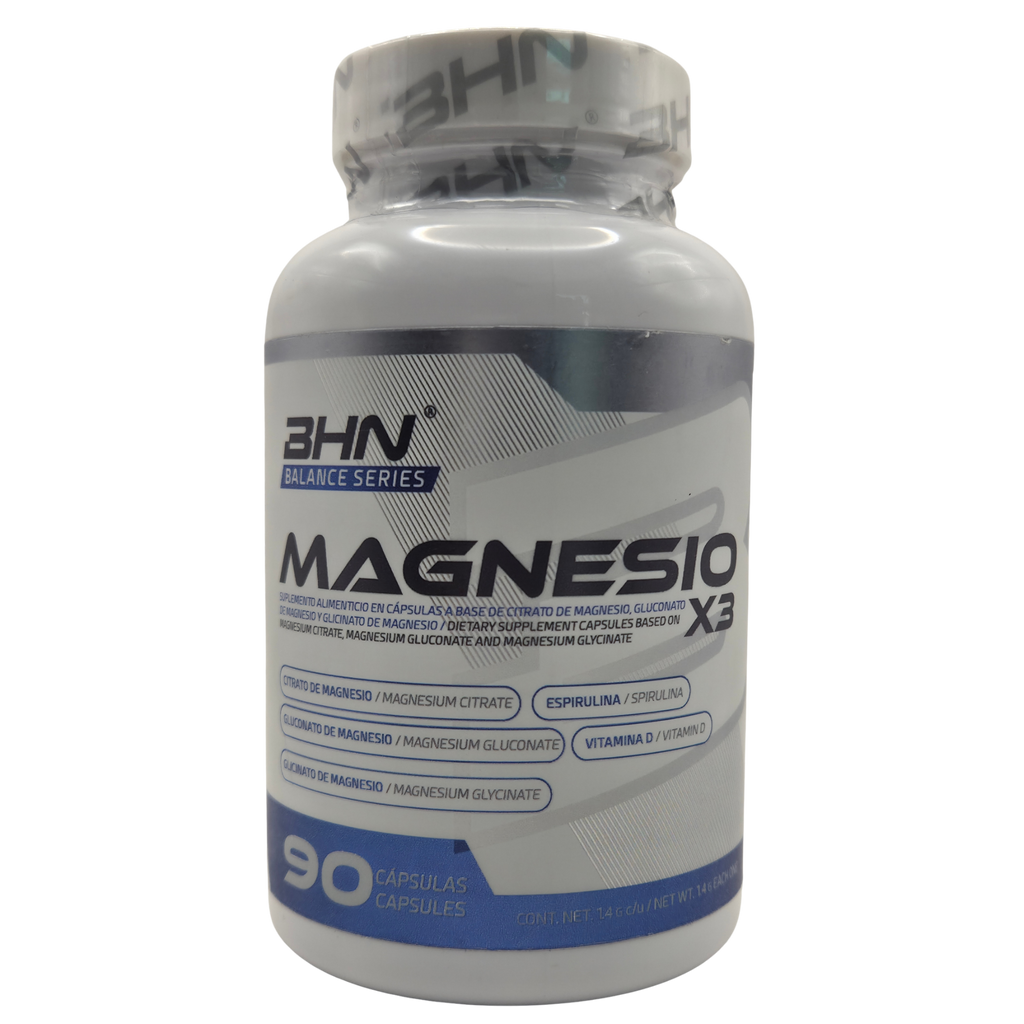 MAGNESIO X3 BHN 90 CÁPSULAS - COMPLEJO TRIPLE DE MÁXIMA ABSORCIÓN