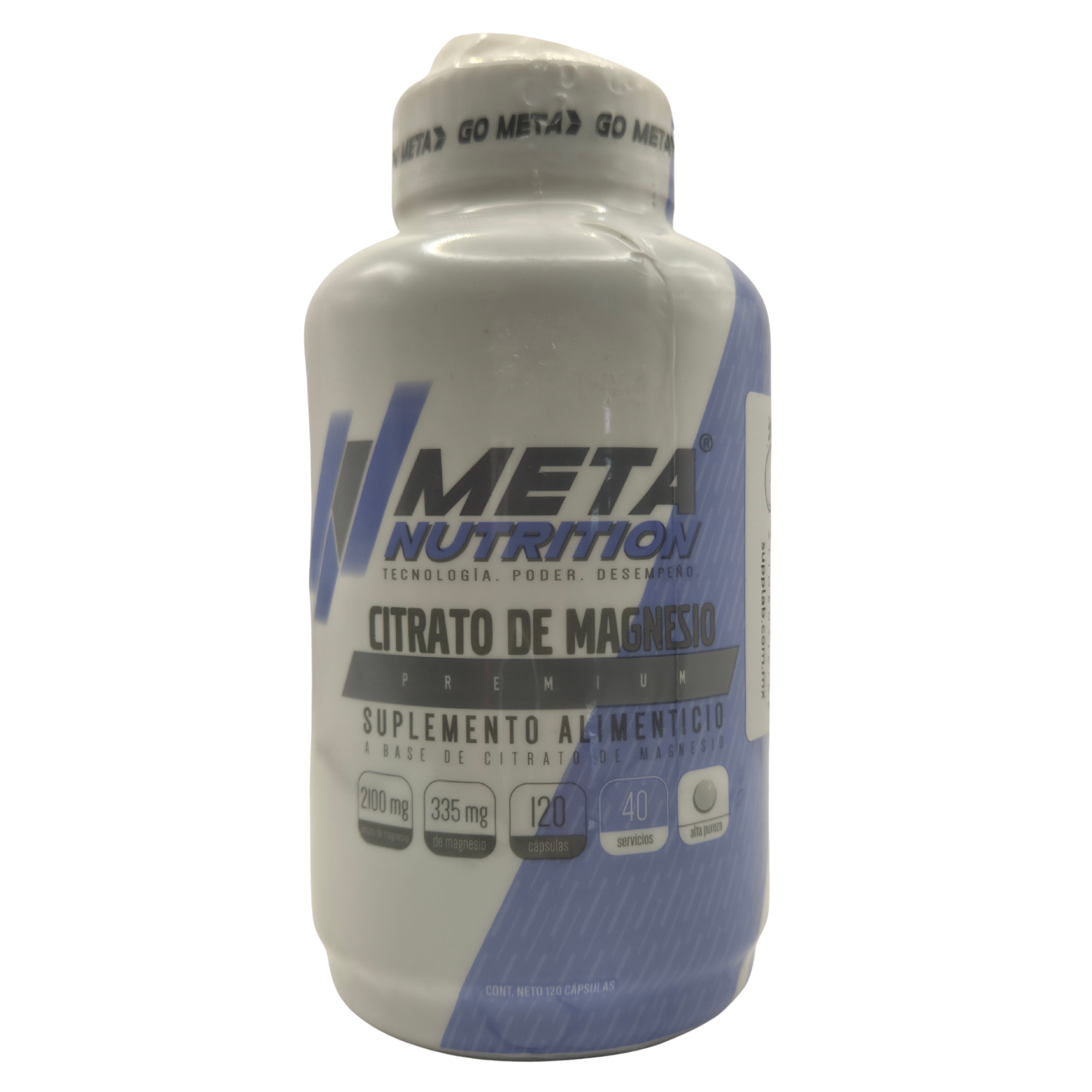 CITRATO DE MAGNESIO META NUTRITION - 120 CÁPSULAS - BIODISPONIBILIDAD Y BIENESTAR