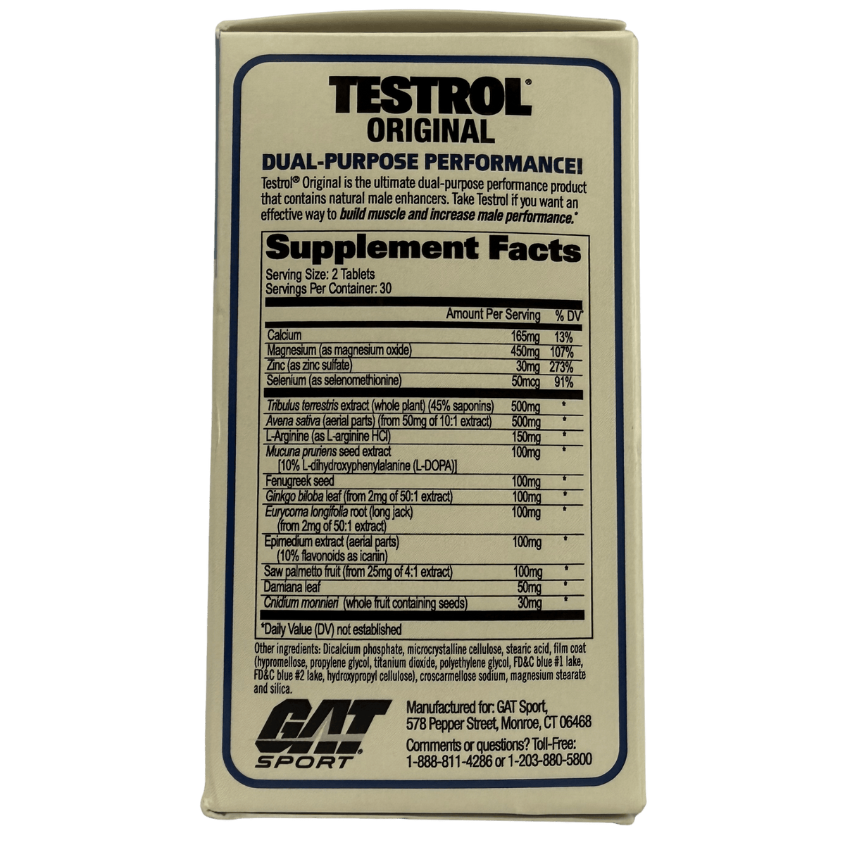 TESTROL ORIGINAL GAT SPORT – 60 TABS - Supplab MX