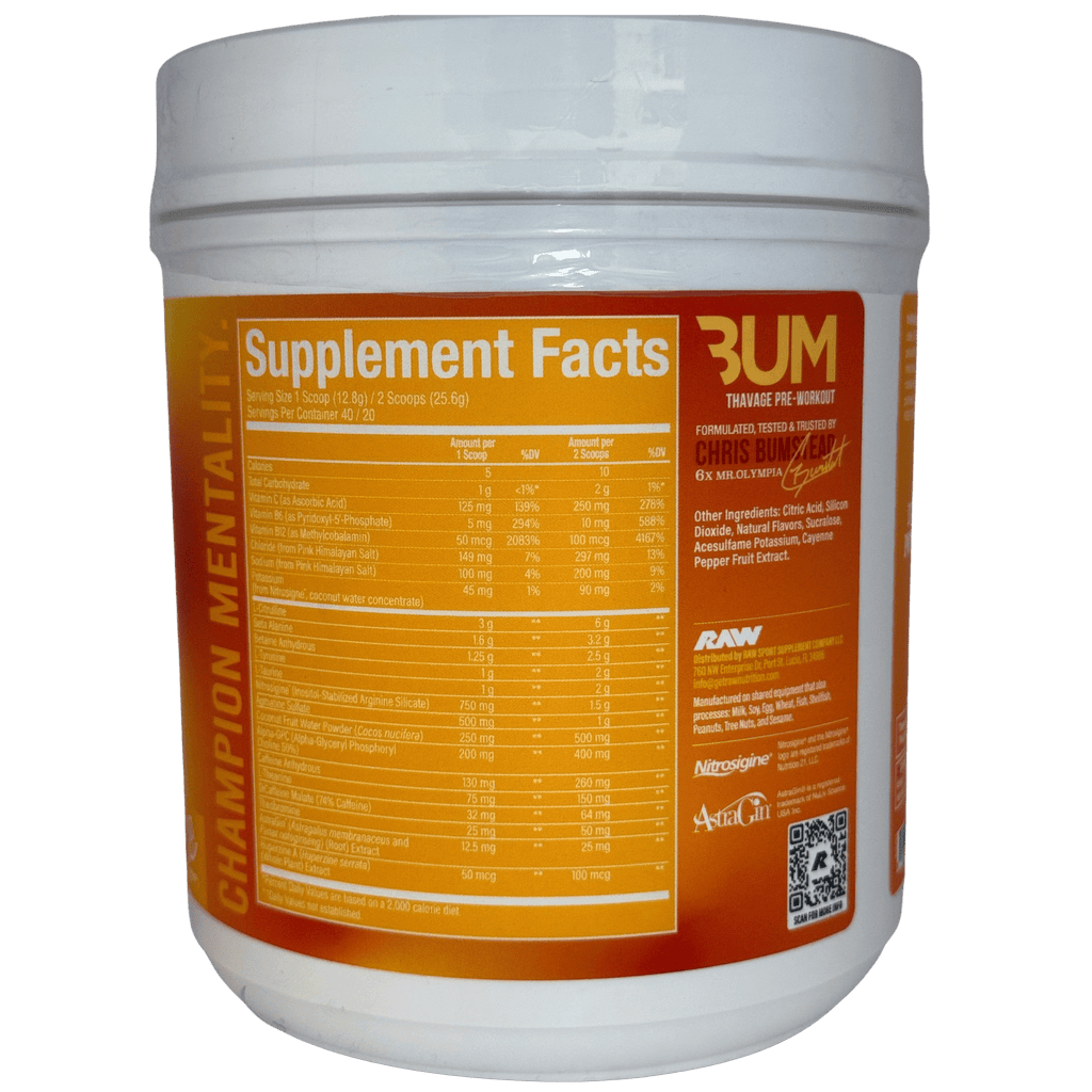 THAVAGE PRE ENTRENO | RAW NUTRITION