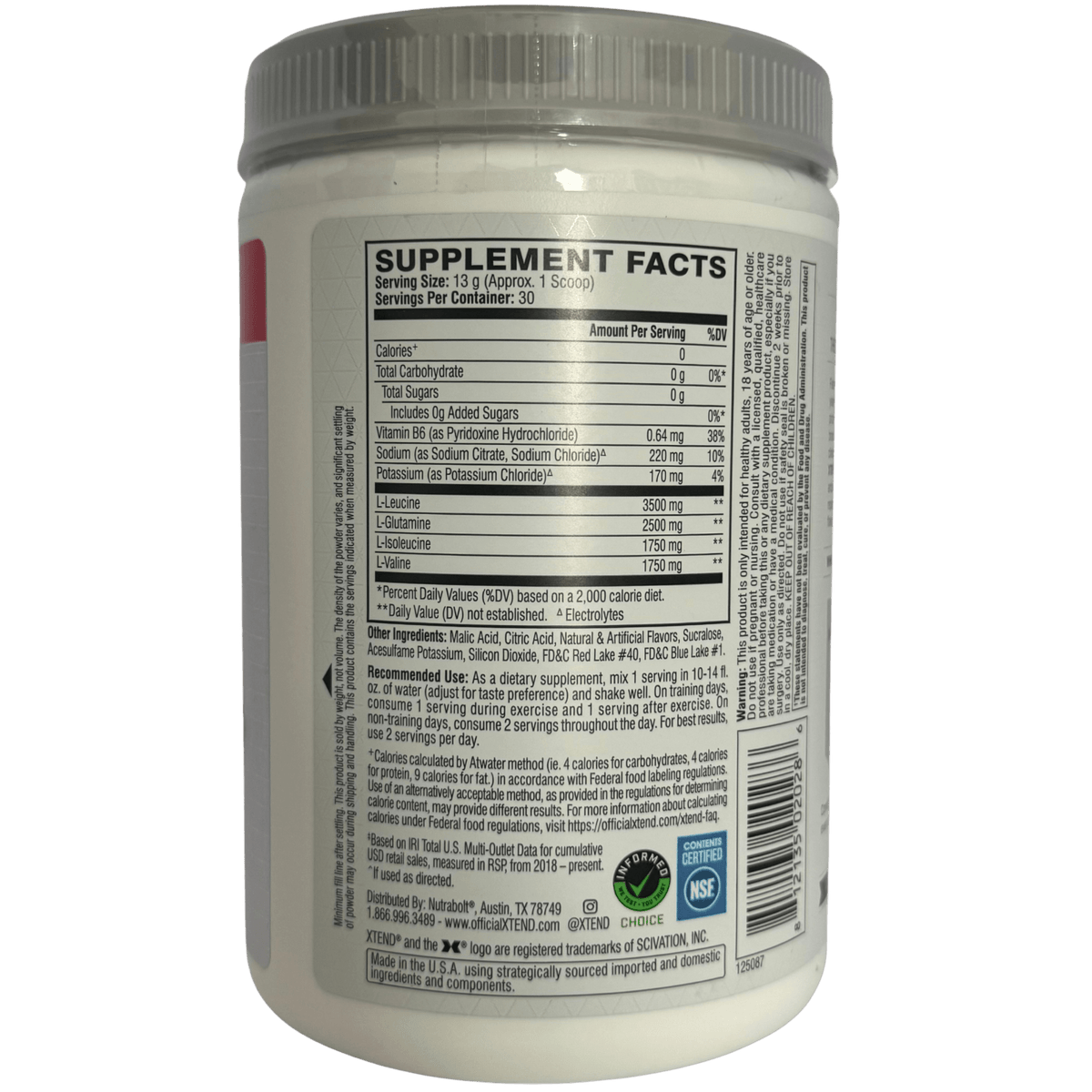XTEND BCAA SCIVATION – 30 SERVICIOS - Supplab MX